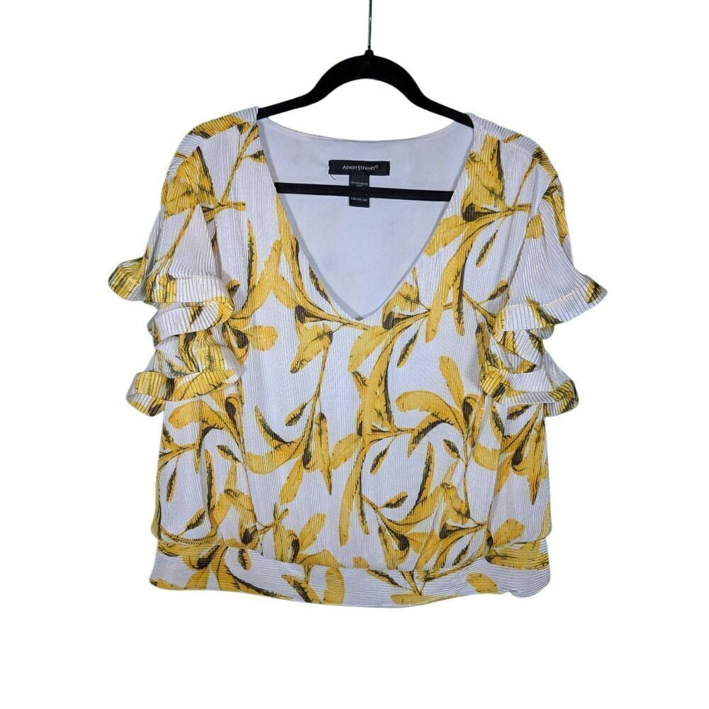 Ashley Stewart Paneled Floral Print Top Women's 18/20